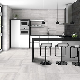 cuisine moderne carrelage gris clair