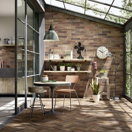carrelage mural brique veranda