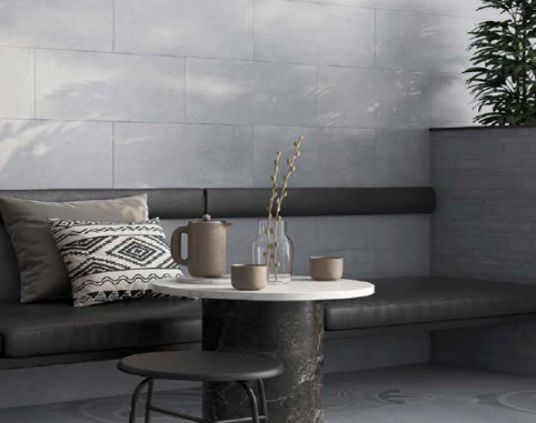 Faïence Carbeton gris foncé 30x60 avec décor et effet béton 