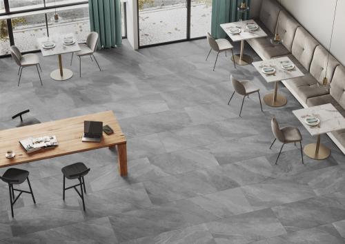 Carrelage Saime Titano Grigio 60x60 effet pierre gris 